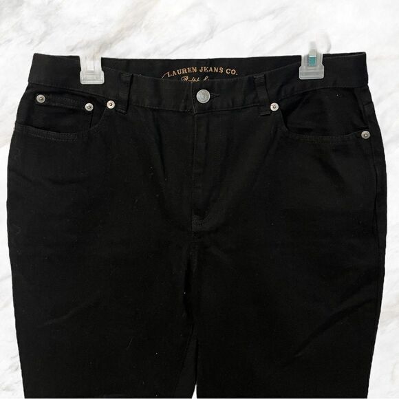 Ralph Lauren Black Boot Cut Denim Jeans Size 10 Petite - Picture 6 of 8